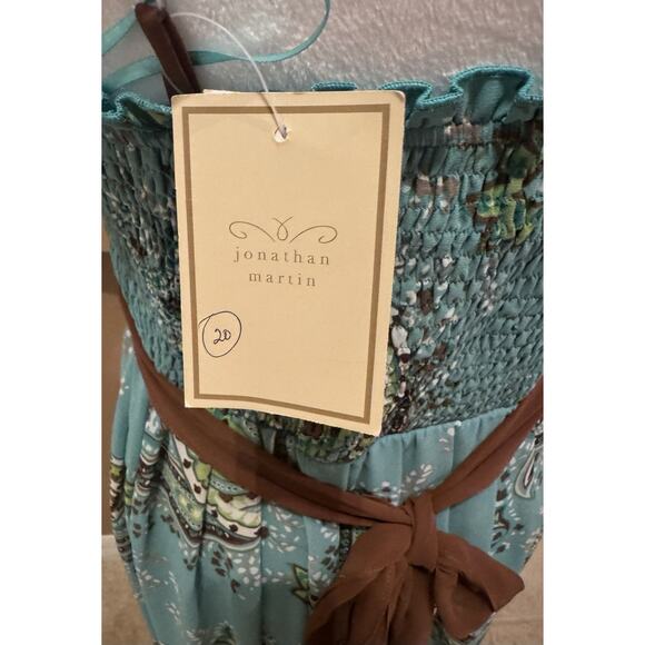 Jonathan Martin Studio Women’s Aqua/Brown Spaghetti Strap Cocktail Dress Size 8 - Picture 6 of 9
